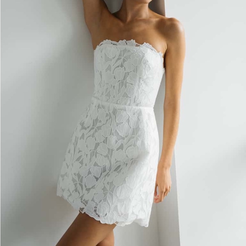 NWT Jenny Yoo Amanda Mini Dress (White, 16)
